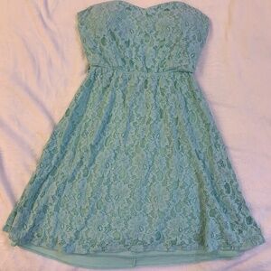 Vanity Lacey Print Sleeveless Baby Doll Top - Light Blue - Women's Size S